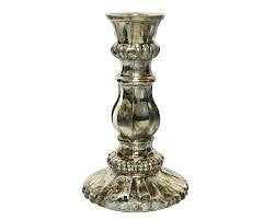 KSD - Kandelaar glas d9h15cm zilver