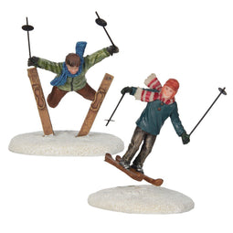 Luville - Twee ski springers 6x5x10 cm