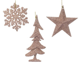 Decoris - Hanger plc l0.8b10.5h10.5 cm rose kerst