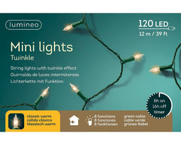 Lumineo - LED mini lights l1190 cm groen/kwrm kerst