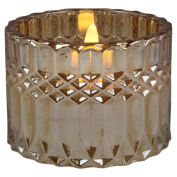 Magic Flame - LED kaars in glas 6,5cm koper B/O
