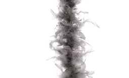 Decoris - Guirlande veren boa 184 cm wol grijs