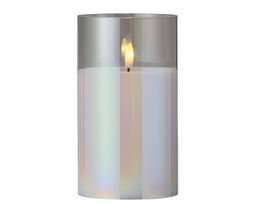 Lumineo - LED kaars d10h17.5 cm iris/warm wit
