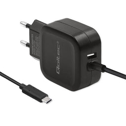 Qoltec 50190 Oplader 17W | 5V | 3.4A | USB + USB-type C