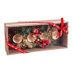 Kerstkaarshouder Goud Multicolour Gouden 35 x 15 x 10 cm