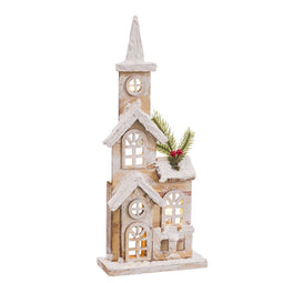 Accessoires voor Kerstavond Natuurlijk Kerk 16 x 8 x 38 cm