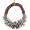 Kerstkroon Blauw Wit Ananas 28 X 8 X 29 CM