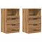 Nachtkastjes 2 st 40x36x65cm bewerkt hout artisanaal eikenkleur