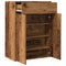 Schoenenkast 60x35x84 cm bewerkt hout oud houtkleurig