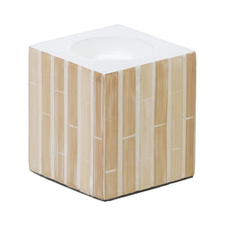 Kaarshouder Beige Bamboe Hout MDF 10,5 x 10,5 x 10,5 cm