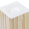 Kaarshouder Beige Bamboe Hout MDF 10,5 x 10,5 x 10,5 cm