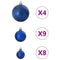 Kerstballen 98 st 3/4/6 cm blauw