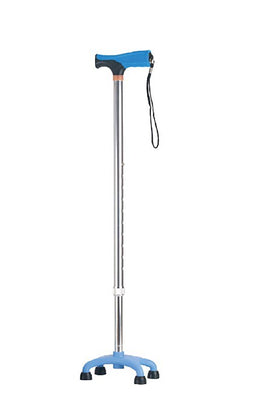 Wandelstok - viervoeter met zachte grip - blauw AR-017