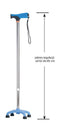 Wandelstok - viervoeter met zachte grip - blauw AR-017