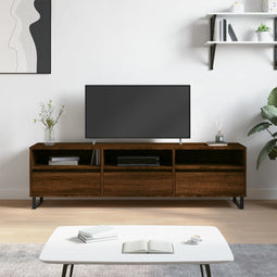 Tv-meubel 150x30x44,5 cm bewerkt hout bruin eikenkleur