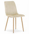Velvet stoel - 2 stuks - lichtbeige - houtkleurige poten