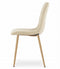 Velvet stoel - 2 stuks - lichtbeige - houtkleurige poten