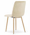 Velvet stoel - 2 stuks - lichtbeige - houtkleurige poten