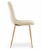 Velvet stoel - 2 stuks - lichtbeige - houtkleurige poten
