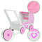 Poppenwagen - hout - roze kap - antislip wielen