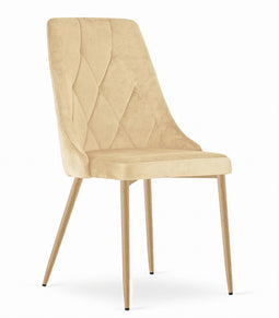 Velvet eetkamerstoel - set van 4 - beige - 88x49,5x55,5 cm