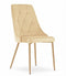 Velvet eetkamerstoel - set van 4 - beige - 88x49,5x55,5 cm