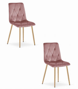 Velvet stoel - 2 stuks - donkergrijs - 86.5x45x54 cm