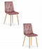 Velvet stoel - 2 stuks - donkergrijs - 86.5x45x54 cm