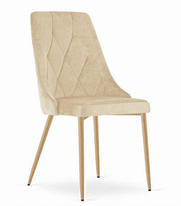Velvet stoel - set van 3 - lichtbeige - 88x49.5x55.5 cm