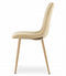 Velvet eetkamerstoel - 4 stuks - beige - 86x45x55 cm