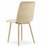 Velvet eetkamerstoel - 4 stuks - beige - 86x45x55 cm