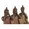 Decoratieve figuren Home ESPRIT Oranje Koraal Limoen Hars Boeddha Orientaals 9 x 6 x 13 cm (3 Stuks)