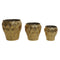 Plantenbakkenset Home ESPRIT Gouden Metaal Modern 41 x 41 x 41,5 cm (3 Onderdelen)