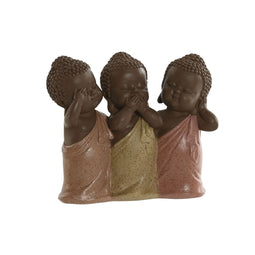 Decoratieve figuren Home ESPRIT Oranje Koraal Limoen Hars Boeddha Orientaals 15,5 x 6 x 13 cm