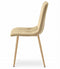 Fluwelen stoel - 3 stuks - beige - houtkleurige poten