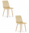 Eetstoelen - 2 stuks - beige - 86x45x55 cm - velours