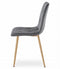Fluwelen stoel - 2 stuks - donkergrijs - houtlook poten