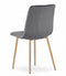 Fluwelen stoel - 2 stuks - donkergrijs - houtlook poten