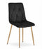 Eetkamerstoel velvet - 3 stuks - zwart - 86.5x45x54 cm
