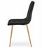Eetkamerstoel velvet - 3 stuks - zwart - 86.5x45x54 cm