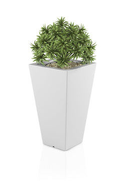 Hoge plantenbak - wit - duurzaam polyethyleen - binnen en buiten gebruik