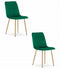 Fluwelen stoel - donkergroen - 86x45x55 cm - metaal poten