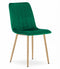 Fluwelen stoel - donkergroen - 86x45x55 cm - metaal poten