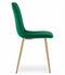 Fluwelen stoel - donkergroen - 86x45x55 cm - metaal poten