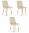 Beige eetkamerstoelen - set van 3 - velvet - 86x45x55 cm