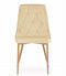 Fluwelen stoel - set van 2 - beige - 88x49,5x55,5 cm