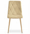Eetstoelen - 2 stuks - beige velours - houtlook poten