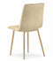 Eetstoelen - 2 stuks - beige velours - houtlook poten