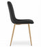 Fluwelen stoel - set van 2 - zwart - 86x45x55 cm