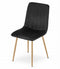 Fluwelen stoel - set van 2 - zwart - 86x45x55 cm